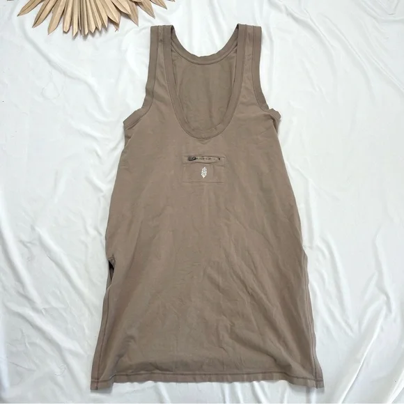 Free People FP Movement Hot Shot Tunic Tank Beige Tan Neutral Dress Size Small - Picture 9 of 10